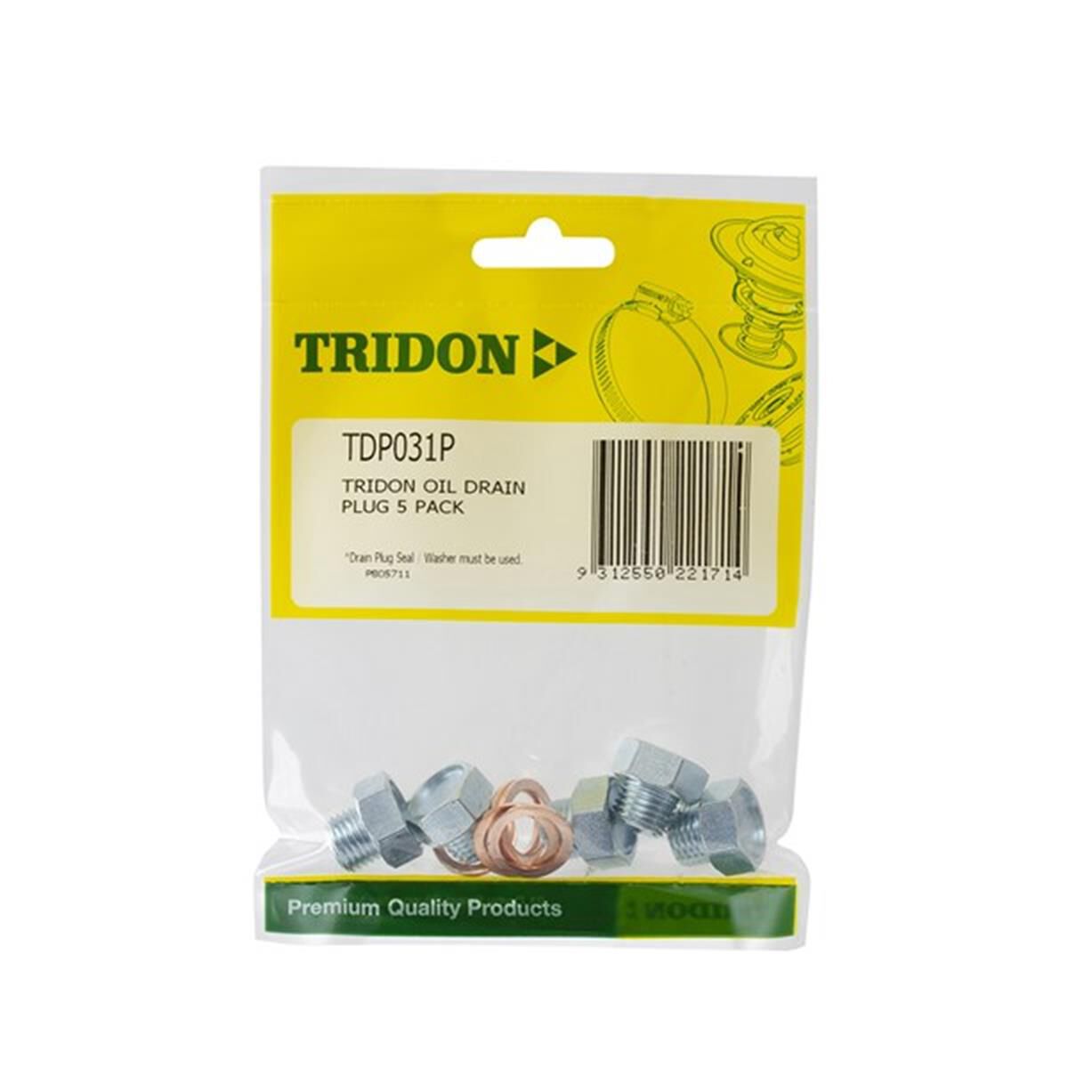 TRIDON OIL DRAIN PLUG 5 PACK, , scanz_hi-res