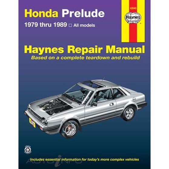 HONDA PRELUDE HAYNES REPAIR MANUAL COVERING ALL PRELUDE CVCC MODELS FROM 1979 THRU 1989, , scanz_hi-res