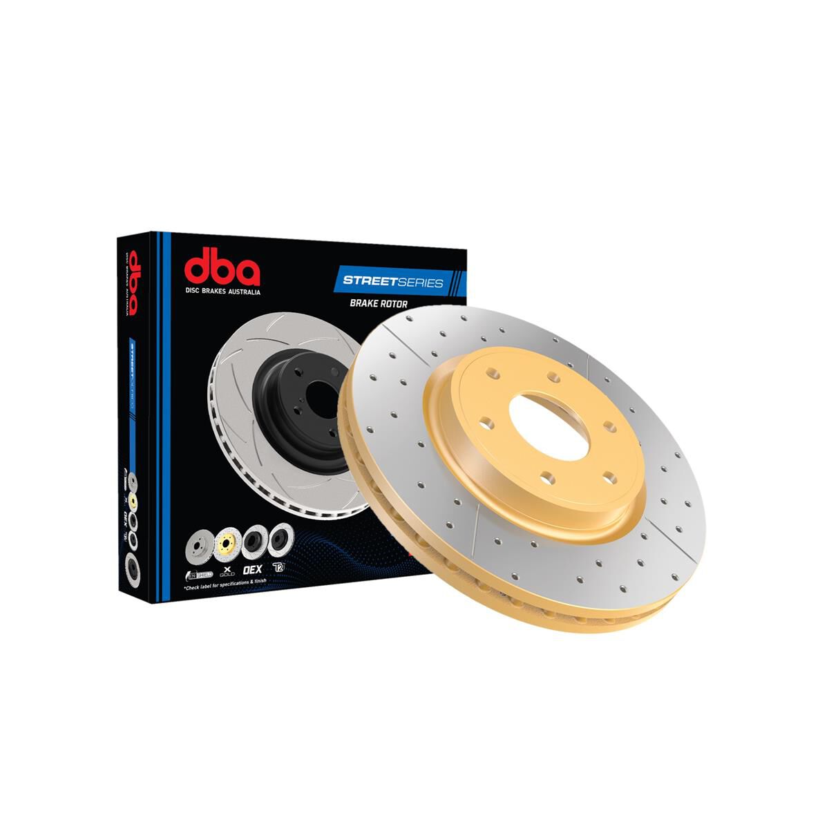 Street Gold Cross-drilled/slotted KP [ Ford 75-95 XB-XF F ] HUB TYPE, , scanz_hi-res