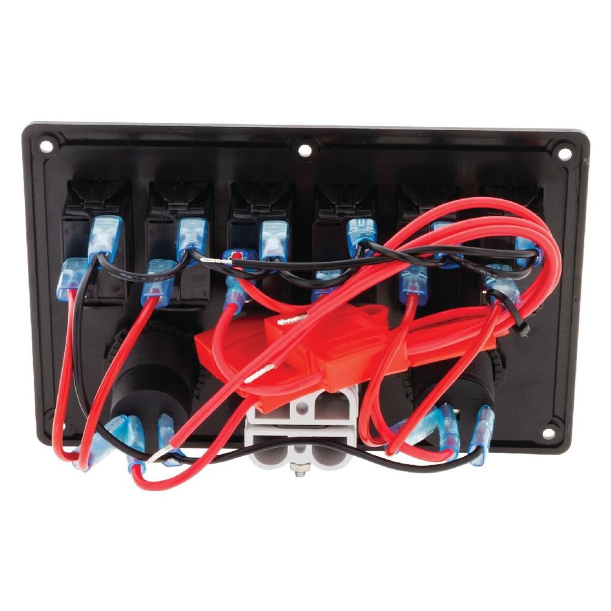 6 WAY SWITCH PANEL WITH 50A PLUGS ACC POWER SOCKET & USB, , scanz_hi-res