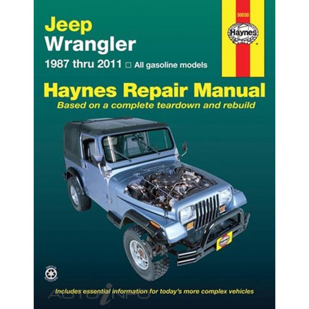 Haynes Repair Manual - Jeep Wrangler 4 Cylinder, 6 Cylinder, 2WD/4WD 1987 -  2017(Does Not Include Information Specific To Diesel Engine Models), 50030  | Supercheap Auto New Zealand