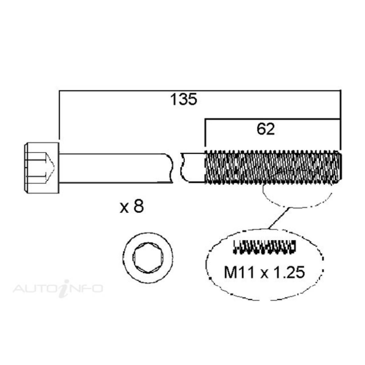 HEAD BOLT SET SUBARU EZ30 EZ36, , scanz_hi-res
