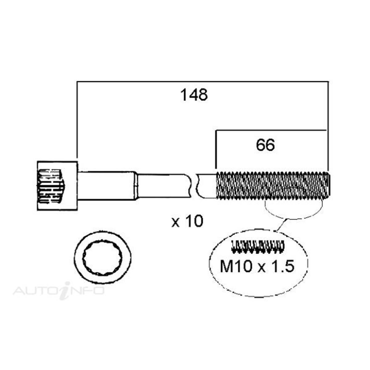 HEAD BOLT SET TOYOTA 2ZR-FE, , scanz_hi-res