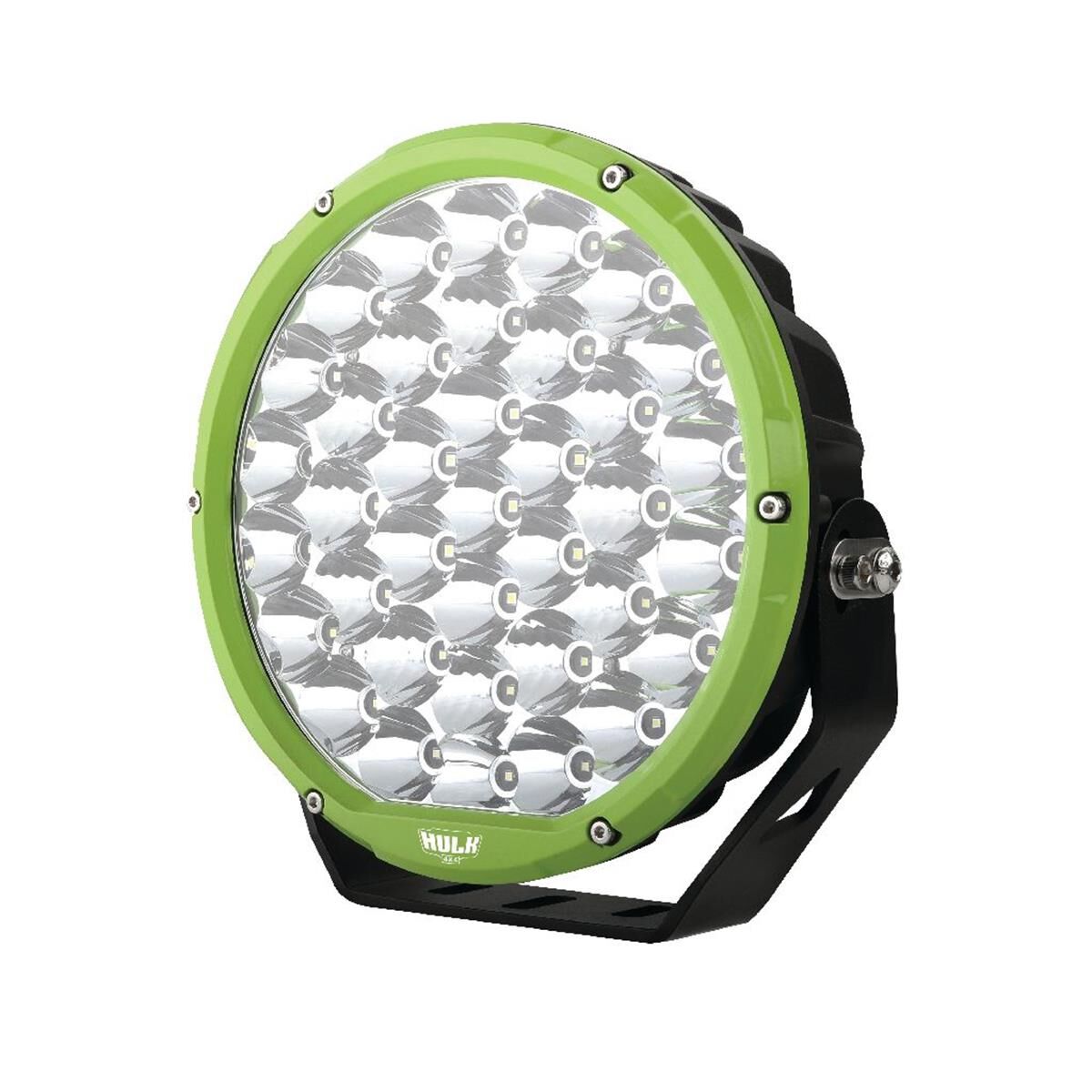 9" RND LED DRIVING LAMP DRIVNG BEAM 9-36V 160W 37 LEDs GREEN BEZEL 15,600Lms, , scanz_hi-res