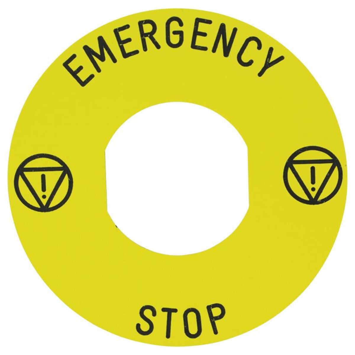EMERGENCY STOP TAB PLATE ROUND, , scanz_hi-res