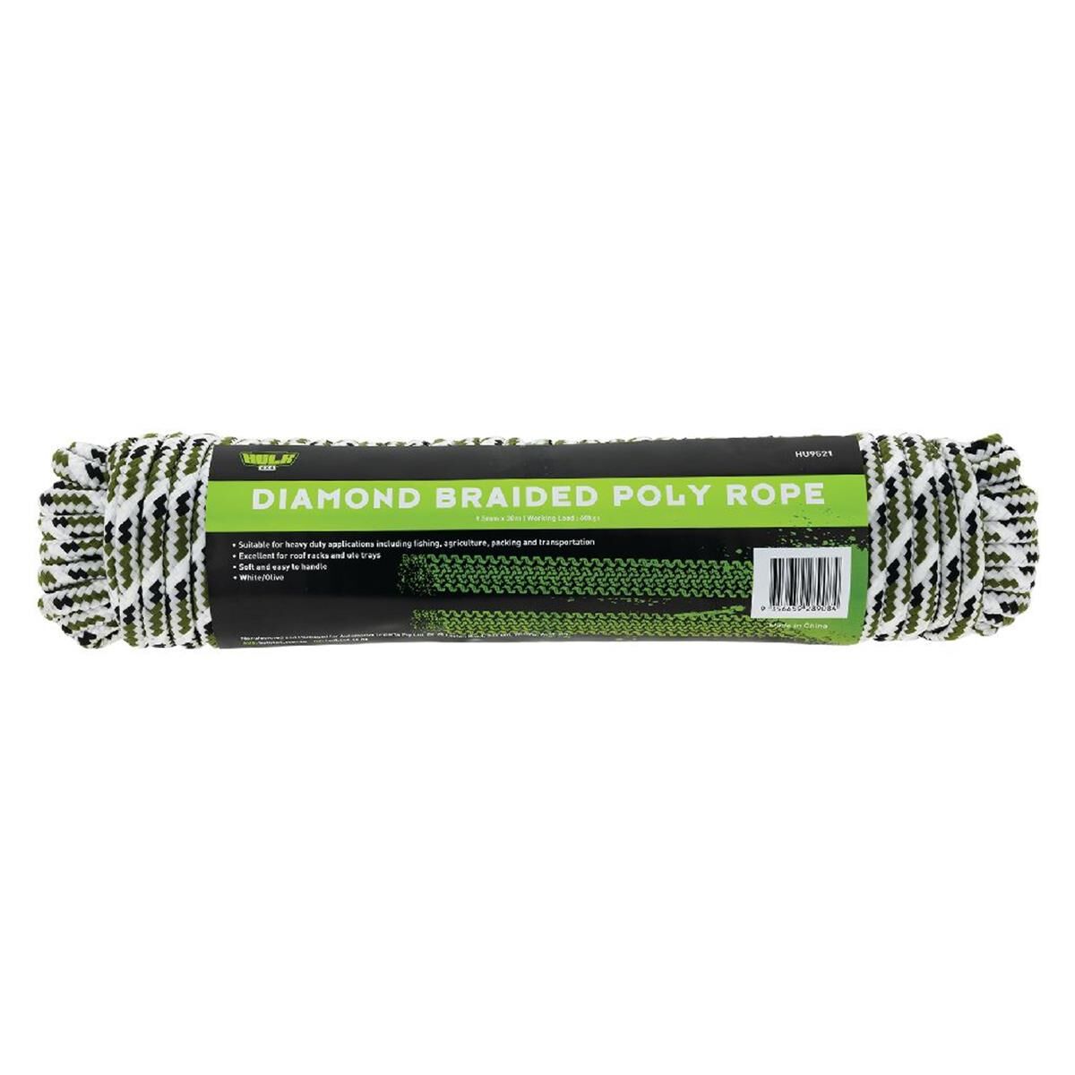 ROPE 30M WHITE/OLIVE EXTRA STRONG ROPE 66KGS LOAD, , scanz_hi-res