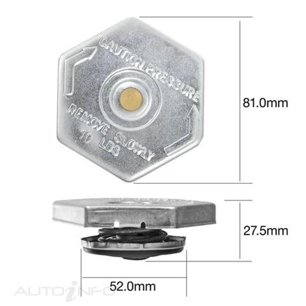 TRIDON NON RECOVERY RADIATOR CAP (TRC8), , scanz_hi-res