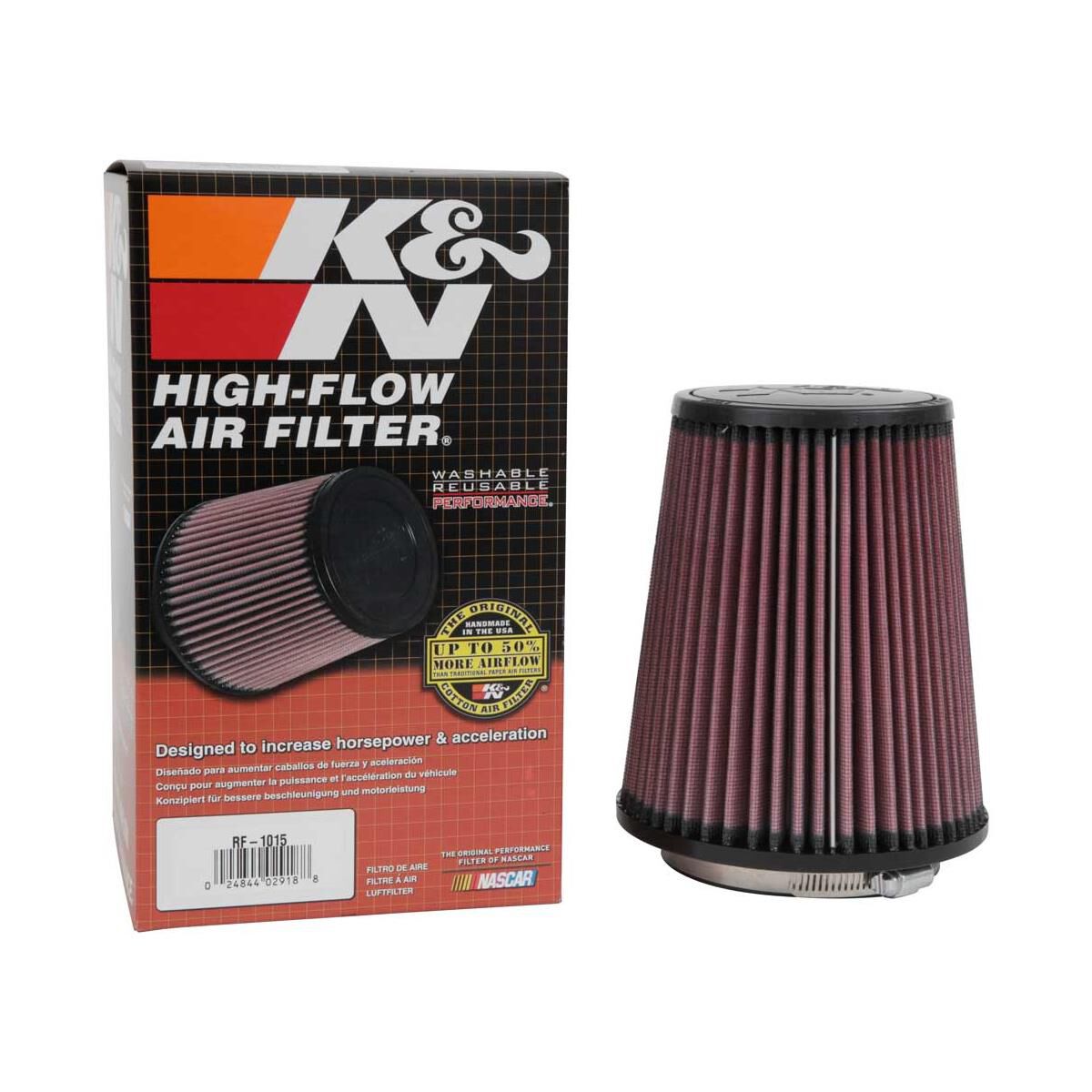 RF-1015 K&N UNIVERSAL CLAMP-ON AIR FILTER, , scanz_hi-res