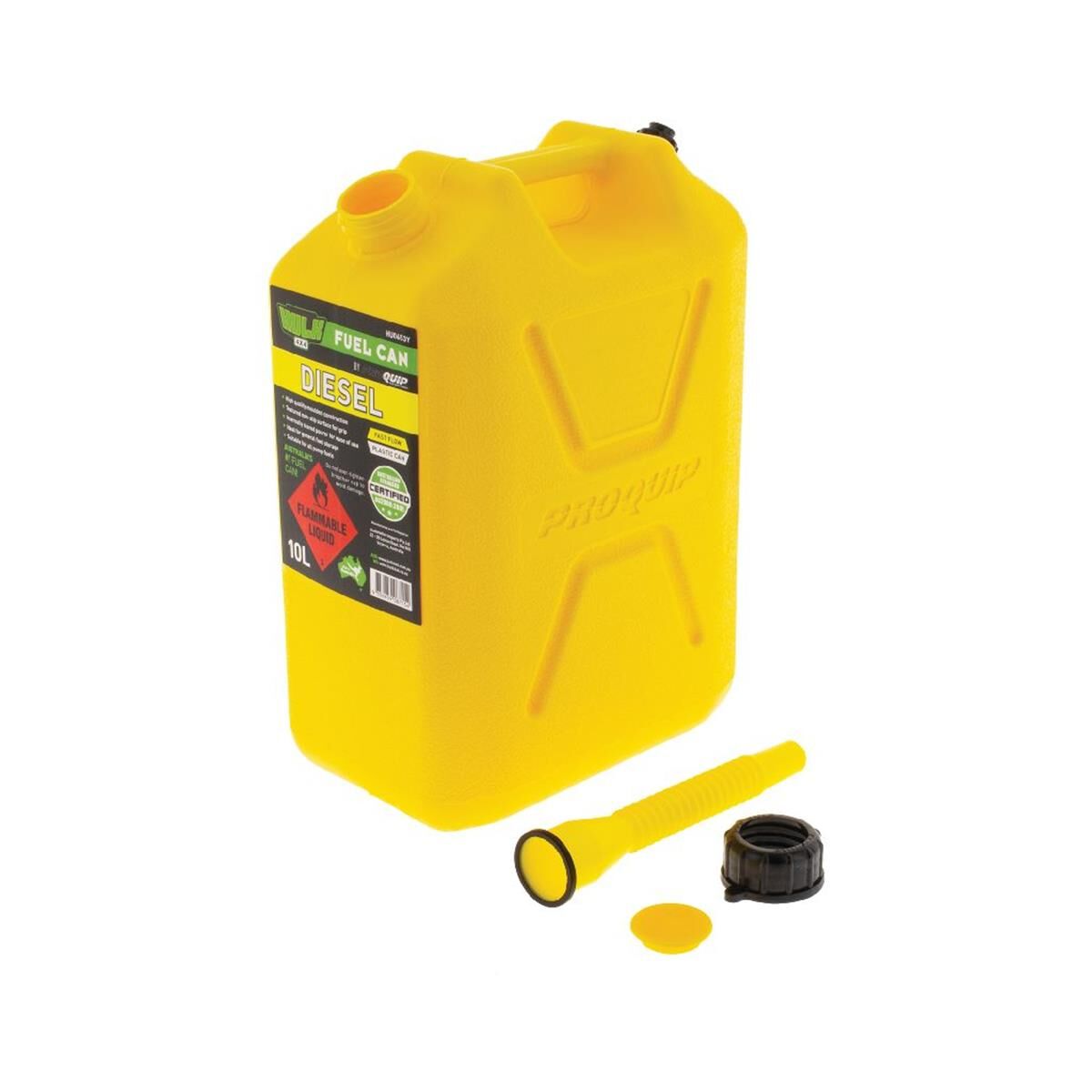 FAST FLOW PLASTIC FUEL CAN 10LT DIESEL YELLOW, , scanz_hi-res