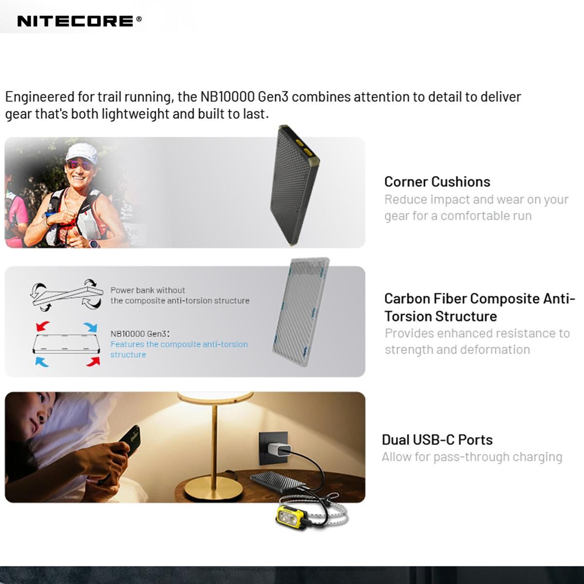 NITECORE ULTRA LIGHTWEIGHT CARBON FIBER ENERGY BRICK 10000mAh POWER BANK, , scanz_hi-res