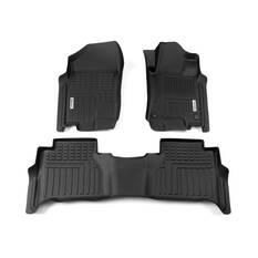 DEEP DISH FLOOR LINERS FOR NISSAN NAVARA 2021+ DUAL CAB FULL SET, , scanz_hi-res