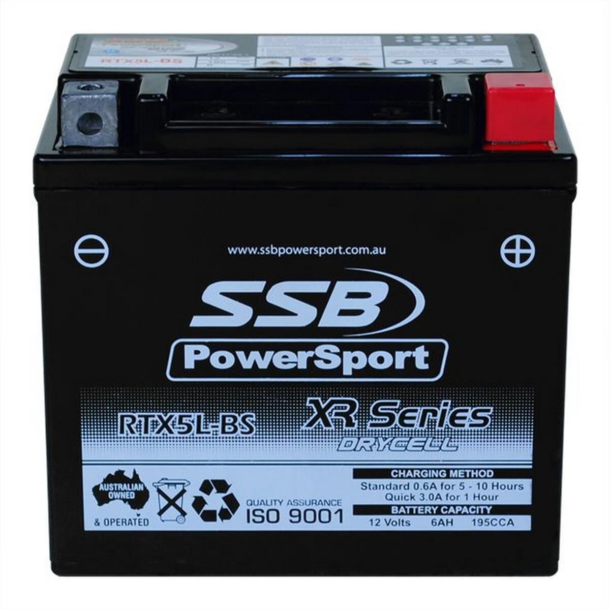 MOTORCYCLE AND POWERSPORTS BATTERY (YTX5L-BS) AGM 12V 6AH 195CCA BY SSB HIGH PERFORMANCE, , scanz_hi-res