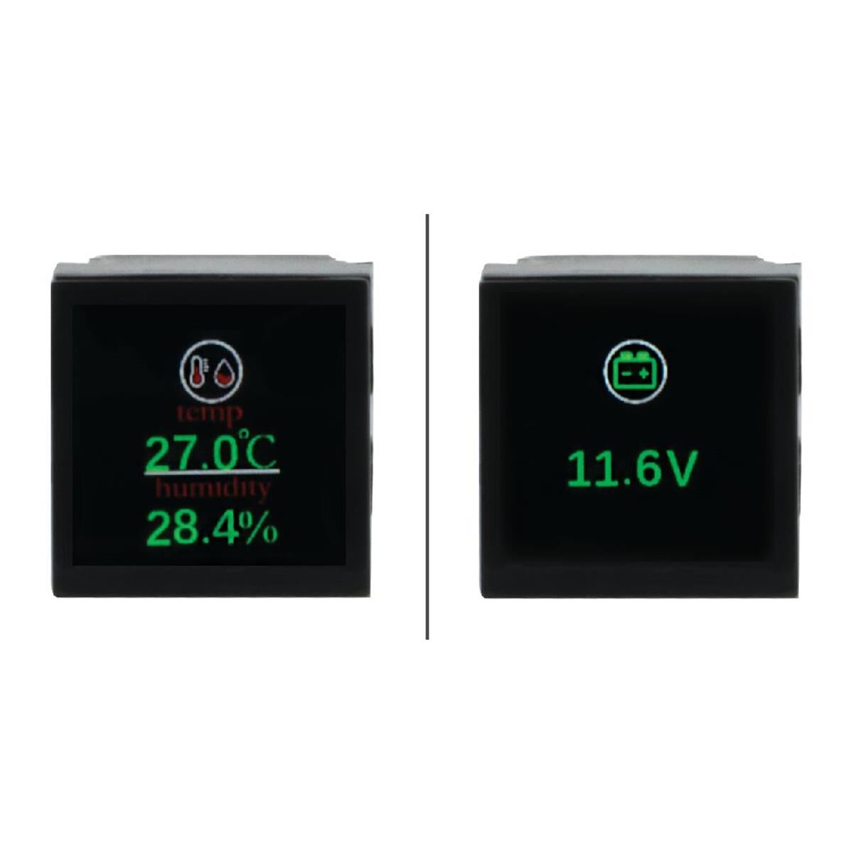 SMART GAUGE DUAL TEMP/HUMIDITY VOLTMETER NEW TOYOTA SQUARE 22.8mm x 22.8mm, , scanz_hi-res