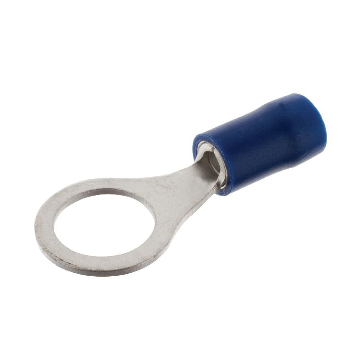 PKT 10 RING TERMINAL 8mm INSUL  PVC COPPER SLEEVE DBL CRIMP   BLUE        JAYLEC, , scanz_hi-res