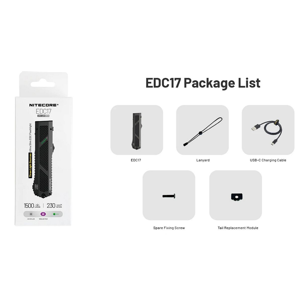 NITECORE EDC17 1500 LUMEN EDC TORCH, , scanz_hi-res