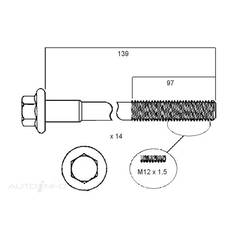HEAD BOLT SET FORD FALCON EA-AU, , scanz_hi-res