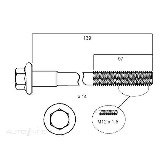 HEAD BOLT SET FORD FALCON EA-AU, , scanz_hi-res