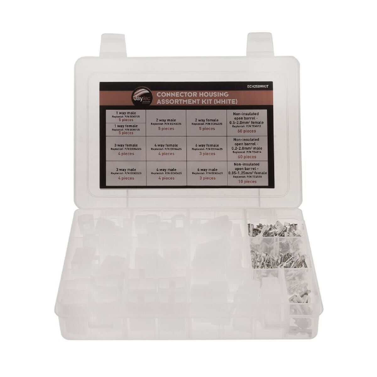 172 PCS CONNECTOR HOUSING ASSORTMENT KIT 250 SERIES WHITE                   JAYLEC, , scanz_hi-res