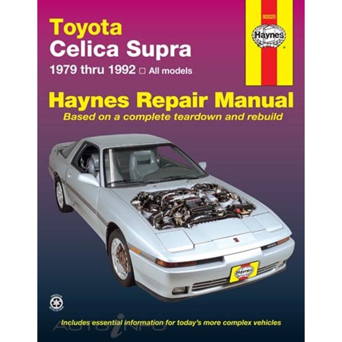 TOYOTA CELICA SUPRA HAYNES REPAIR MANUAL COVERING ALL 1979 THRU 1992 MODELS, , scanz_hi-res