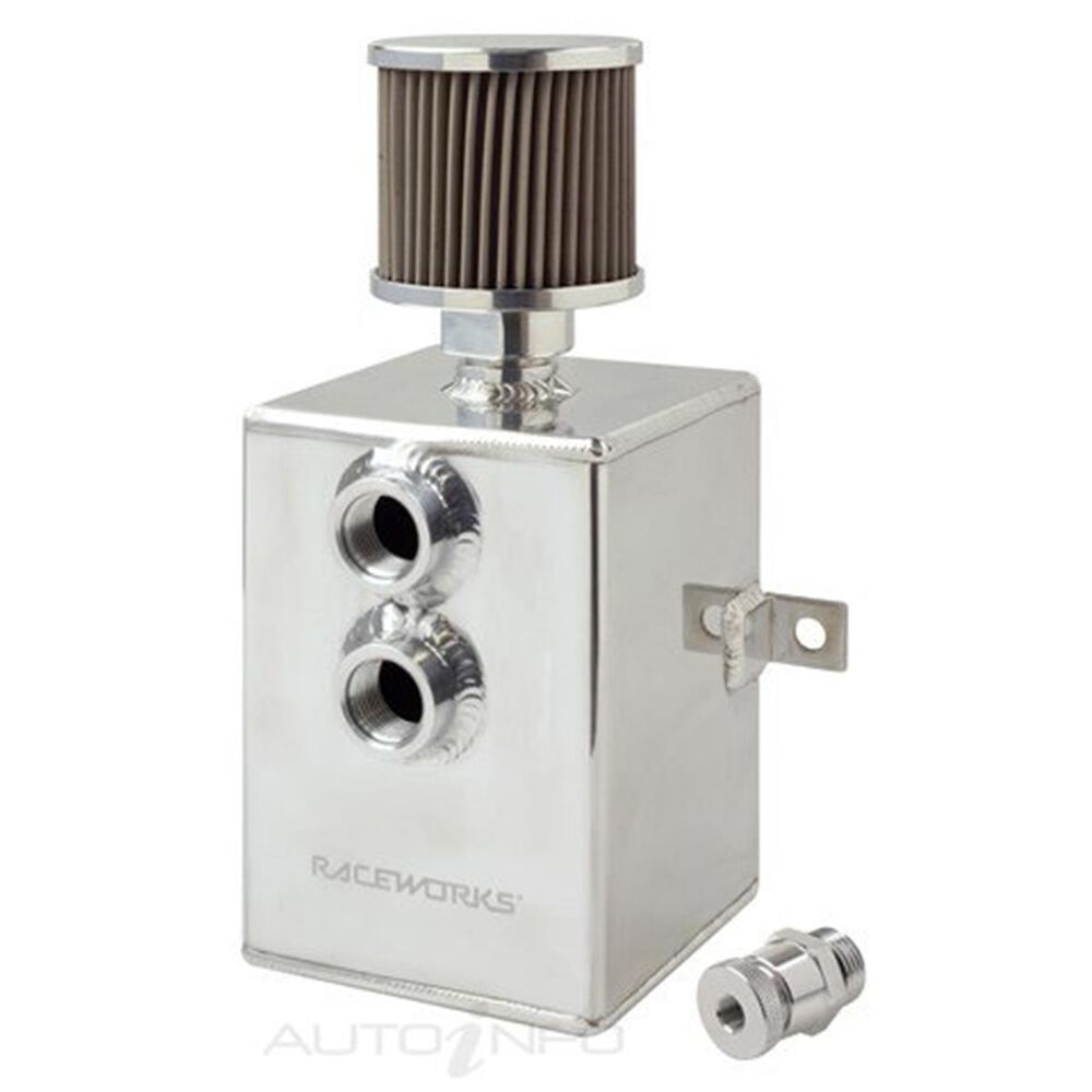 Aluminium Oil Catch CAN With Beather & Drain Tap, 2L, Silver