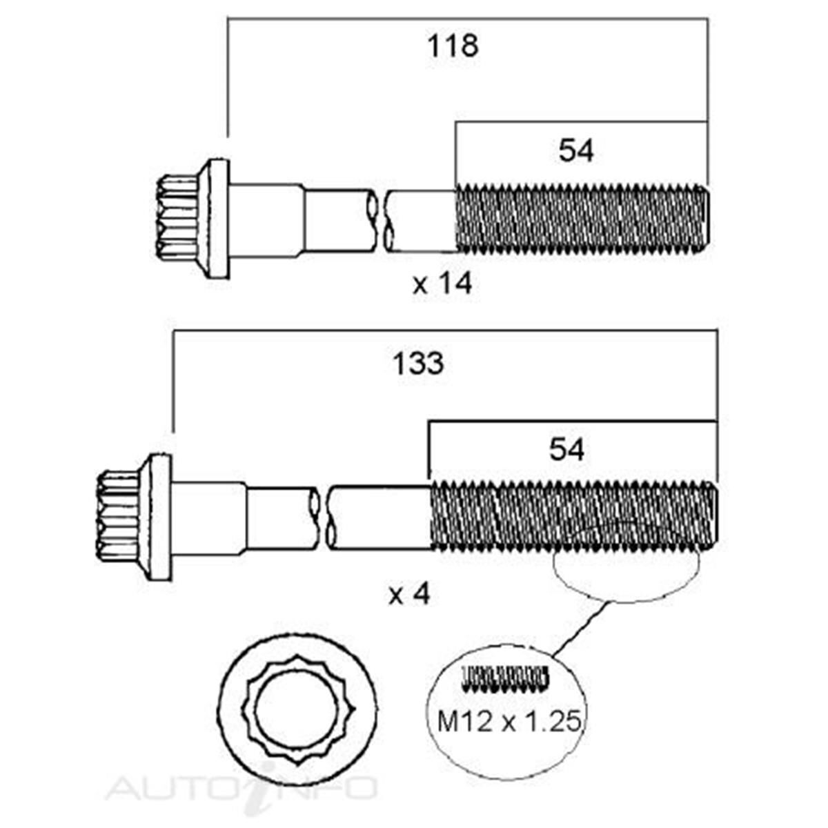 HEAD BOLT SET MITSUBISHI 4M41, , scanz_hi-res