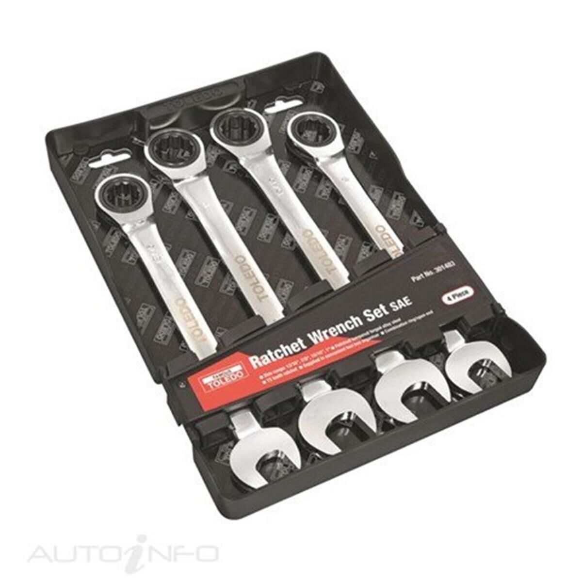 TOLEDO RATCHET WRENCH SET SAE 4 PCE, , scanz_hi-res