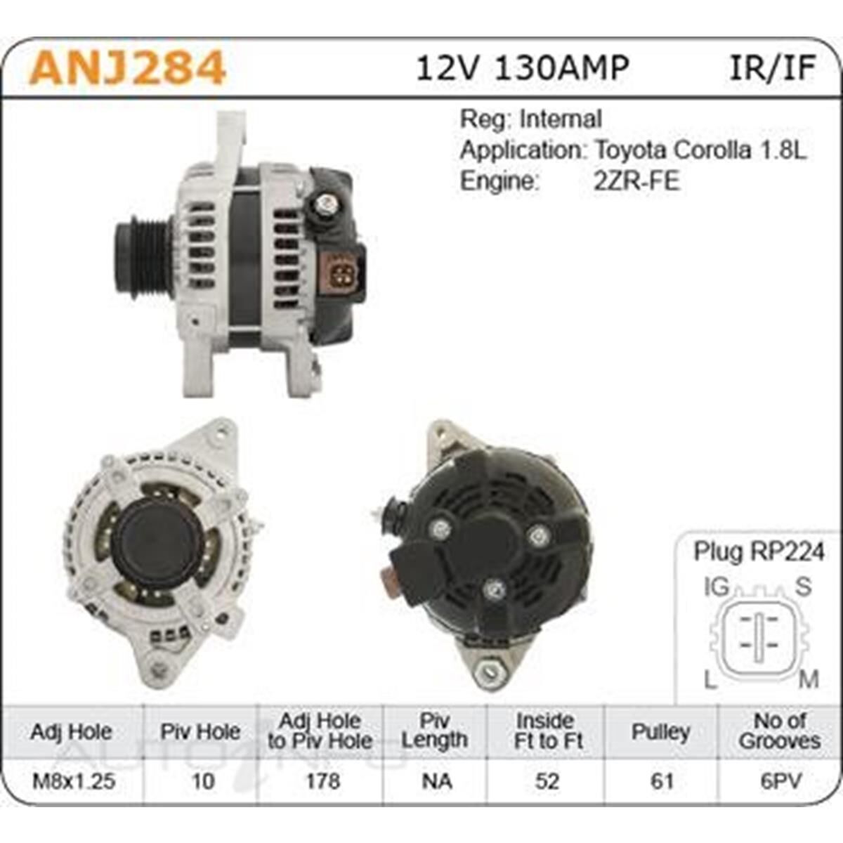 ALTERNATOR 12V 100A OE REG TOY CROLLA ZRE152R, , scanz_hi-res