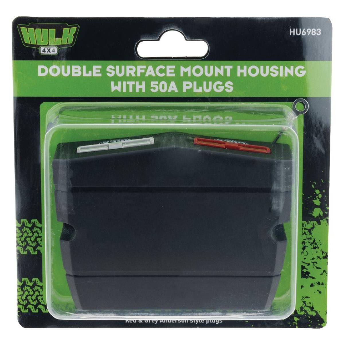DOUBLE SURFACE MOUNT HOUSING 50A ANDO STYLE PLUGS RED & GRY, , scanz_hi-res