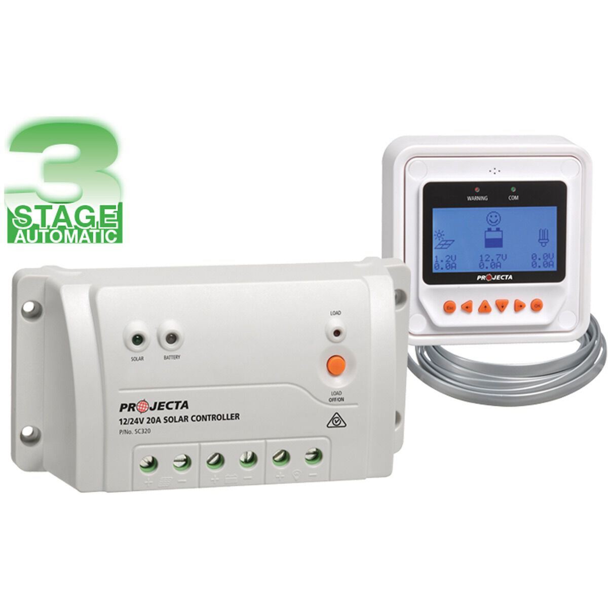 SOLAR CONTROLLER 12/24V 20A WITH REMOTE, , scanz_hi-res