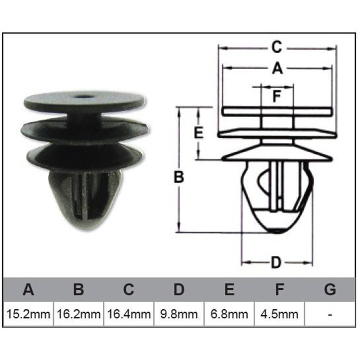 PKT 10 AUTOMOTIVE FASTENER UNIVERSAL BLACK PLASTIC  JAYLEC, , scanz_hi-res