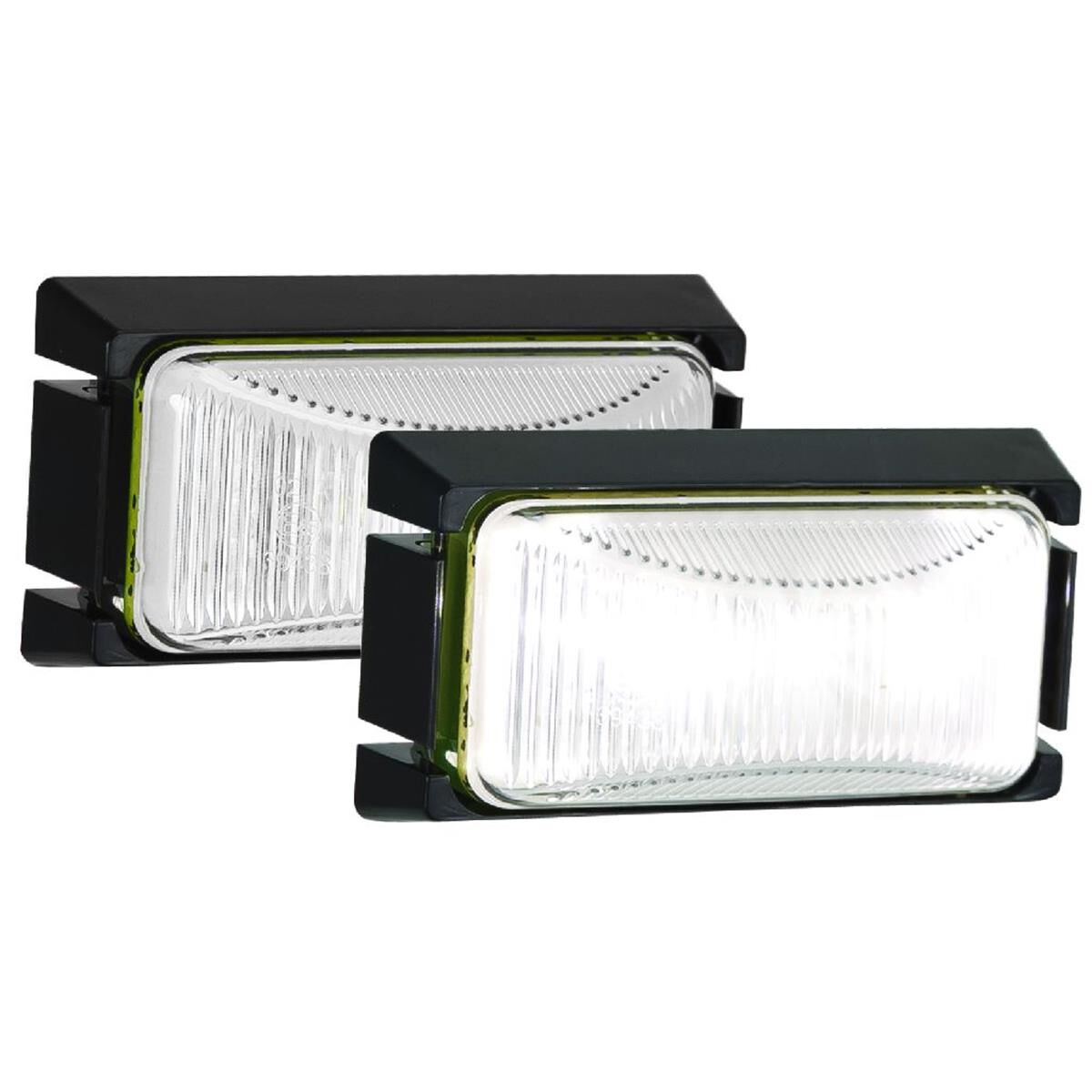 LED FRONT END OUTLINE MARKER LAMP WHITE 12/24V, BLACK BASE 74 x 38 x 26mm, , scanz_hi-res