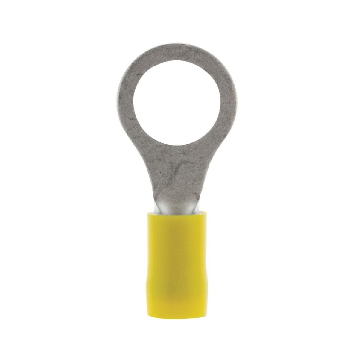 PKT10 RING TERMINAL 10mm INSUL  PVC DOUBLE CRIMP  YELLOW JAYLEC, , scanz_hi-res
