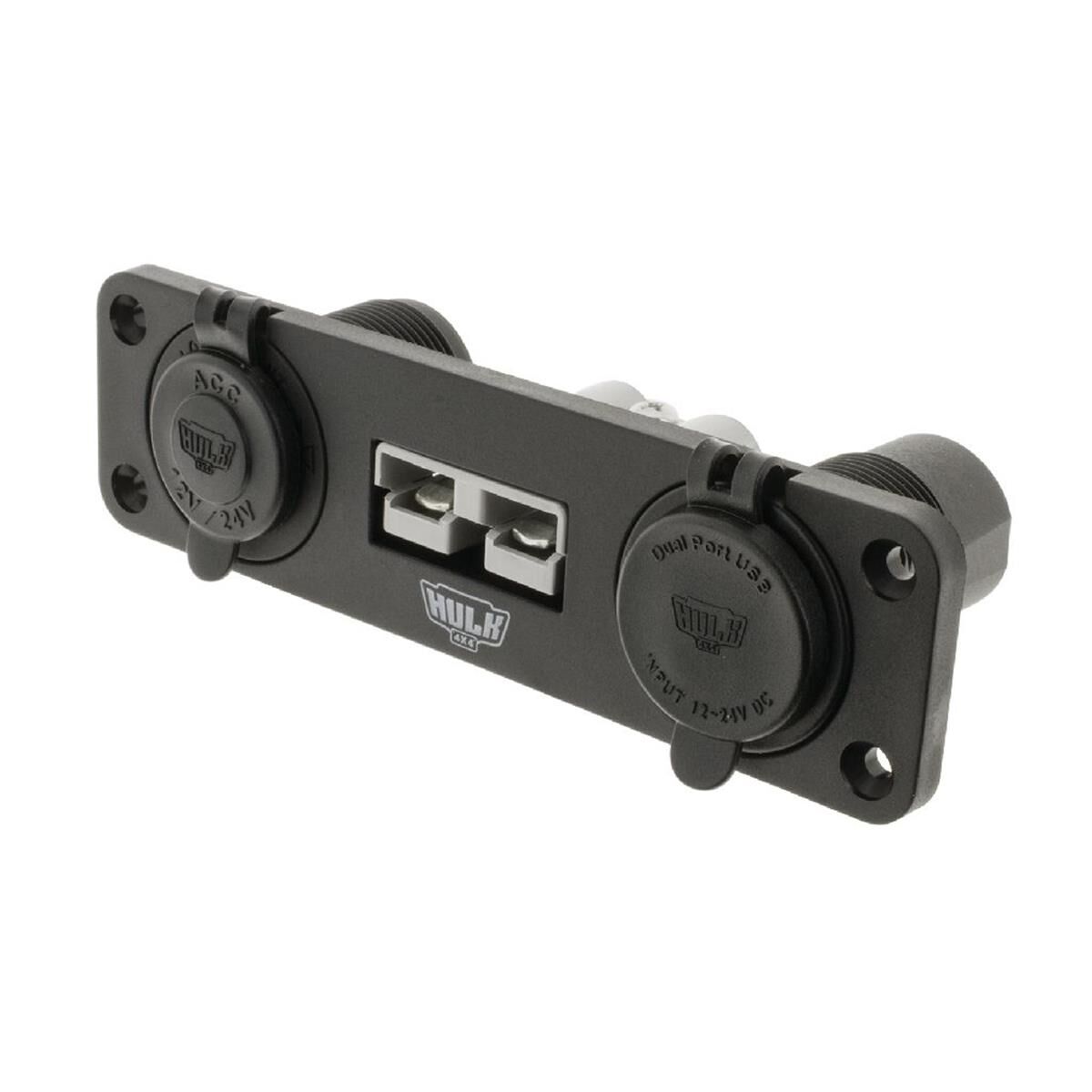 TRIPLE FLUSH MOUNT HOUSING 50a ANDO STYLE PLUG ACC SOCKET  & TWIN USB           HULK 4x4, , scanz_hi-res