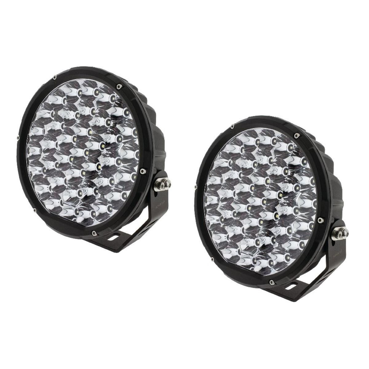 PKT 2 9" RND LED DRIVING LAMP KIT 9-36V 160W 37 LEDs GREEN & BLACK 15,600Lmns, , scanz_hi-res
