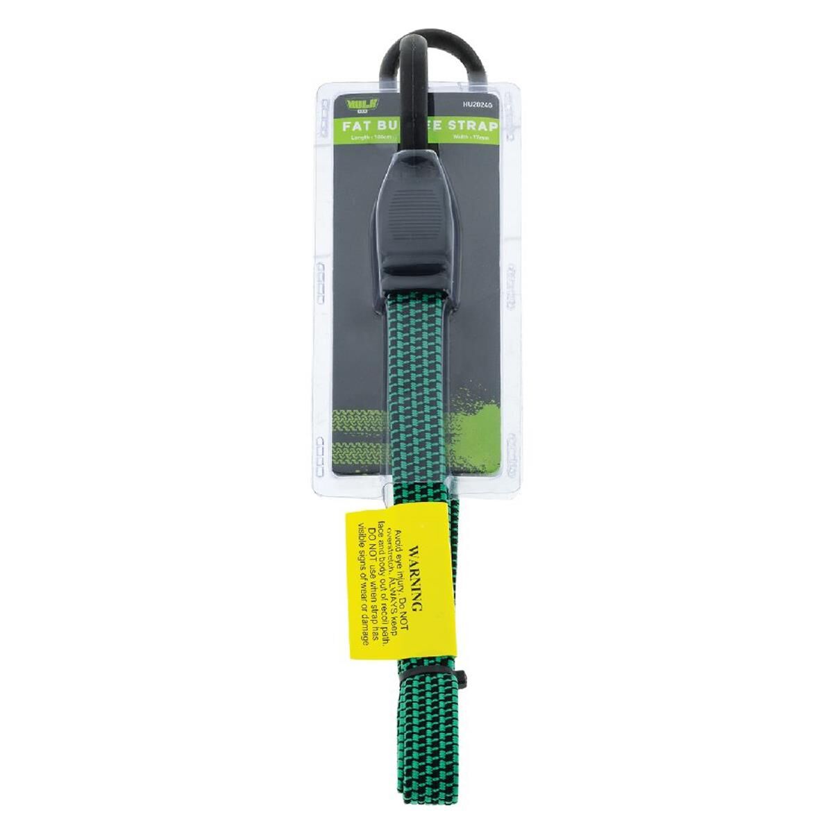 FAT BUNGEE STRAP 100CM GREEN TIE DOWN NON SCRATCH HOOK, , scanz_hi-res