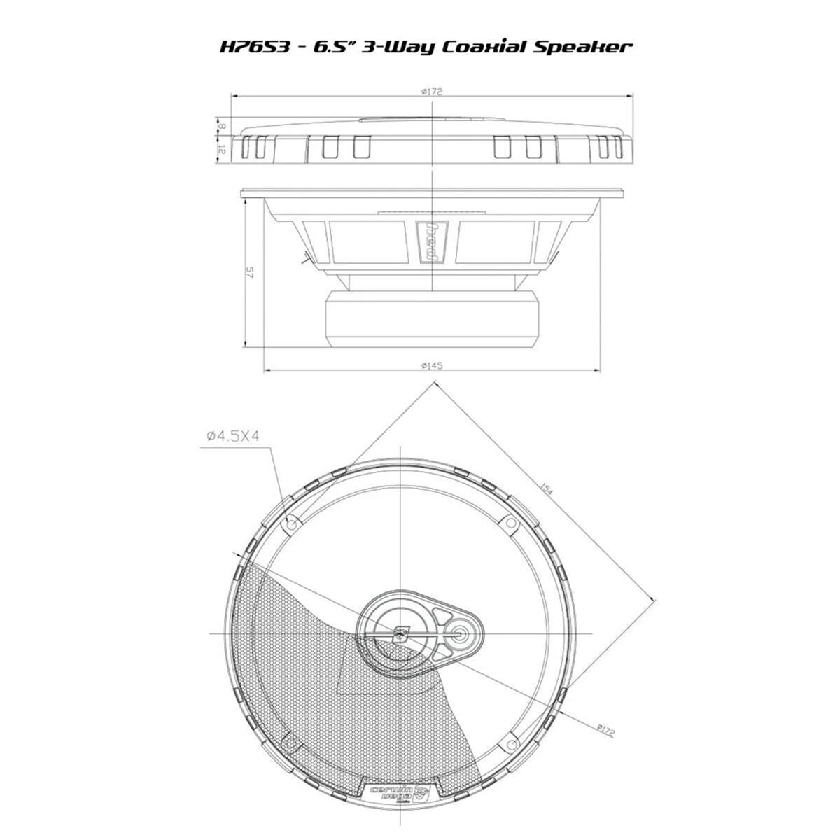 CERWIN VEGA 6.5" COAXIAL SPEAKERS 60W RMS/340W MAX PAIR HED SERIES 3 WAY, , scanz_hi-res