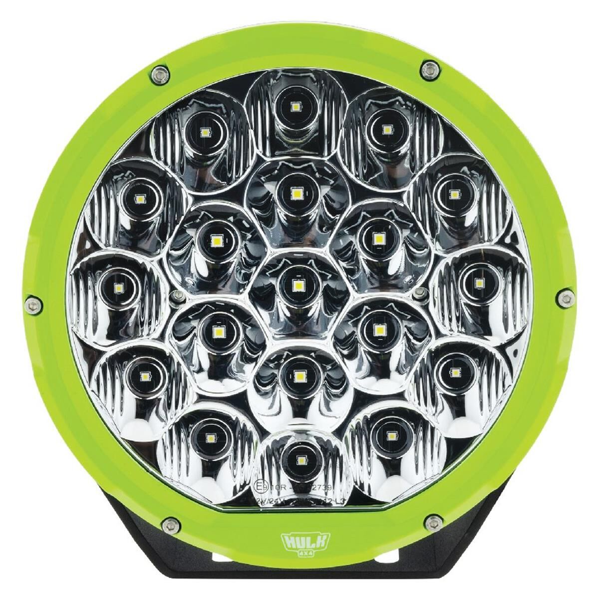 PKT 2 7" RND LED DRIVING LAMP KIT 9-36V 106W 19 LEDs GREEN & BLACK 11,000Lmns, , scanz_hi-res