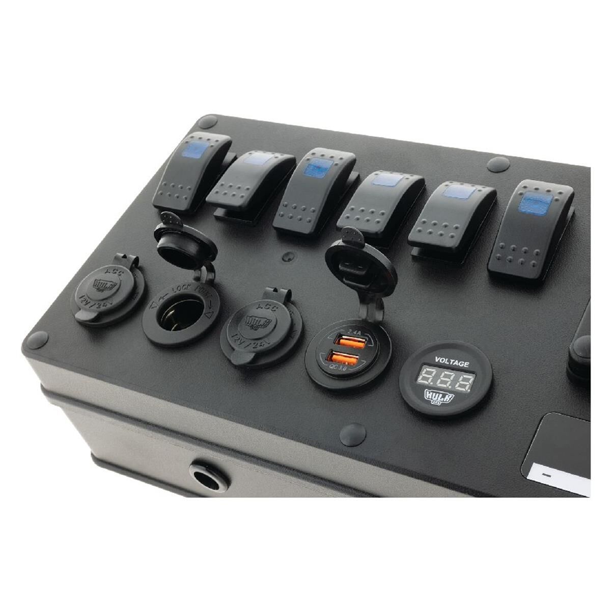 6 WAY DC CONTROL BOX 12/24v ABS PLASTIC VOLT, USB, PLUGS, , scanz_hi-res