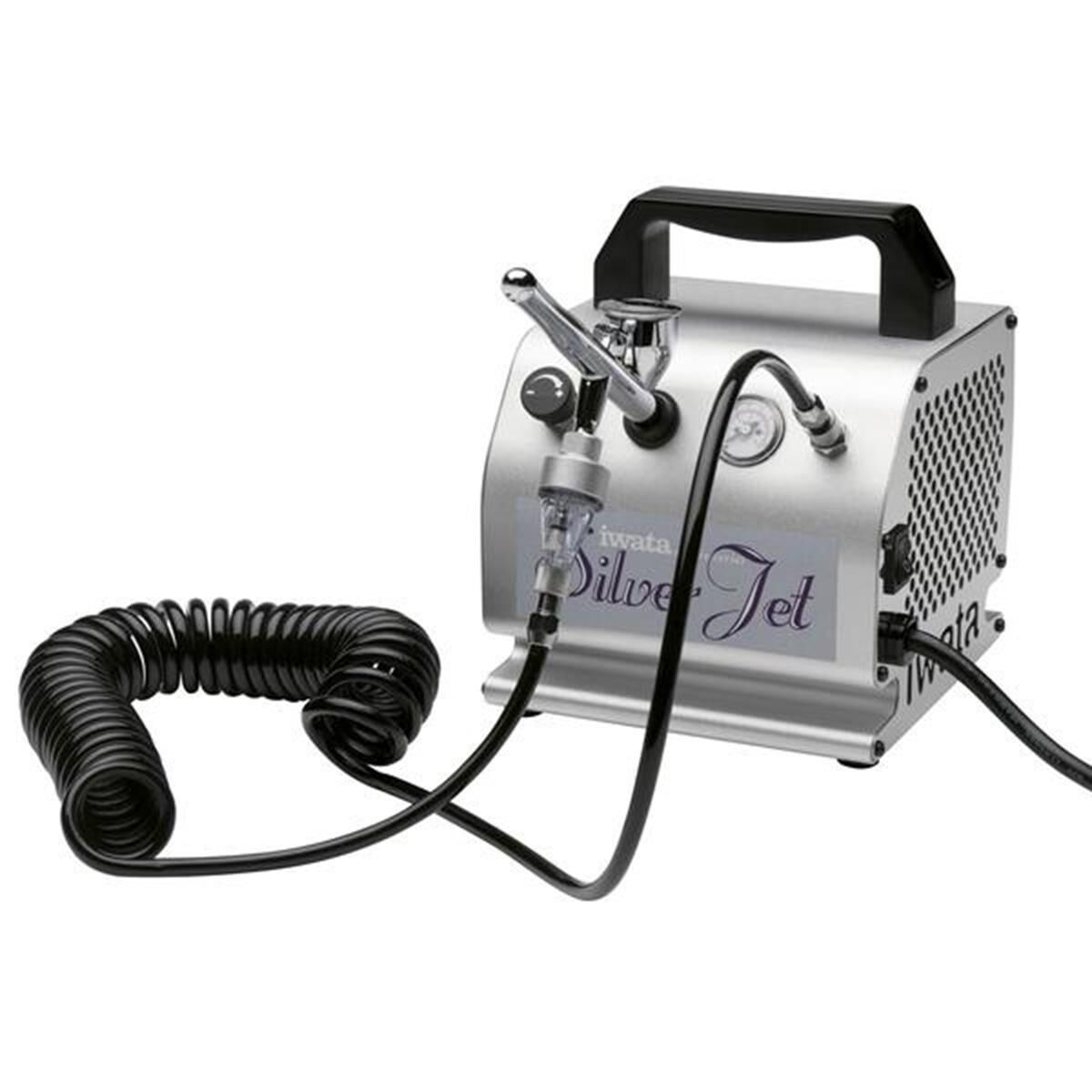 IWATA AIR BRUSH COMPRESSOR SILVER JET + FILTER, , scanz_hi-res