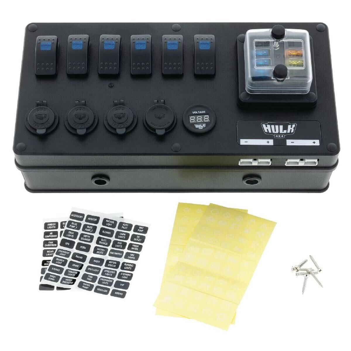 6 WAY DC CONTROL BOX 12/24v ABS PLASTIC VOLT, USB, PLUGS, , scanz_hi-res