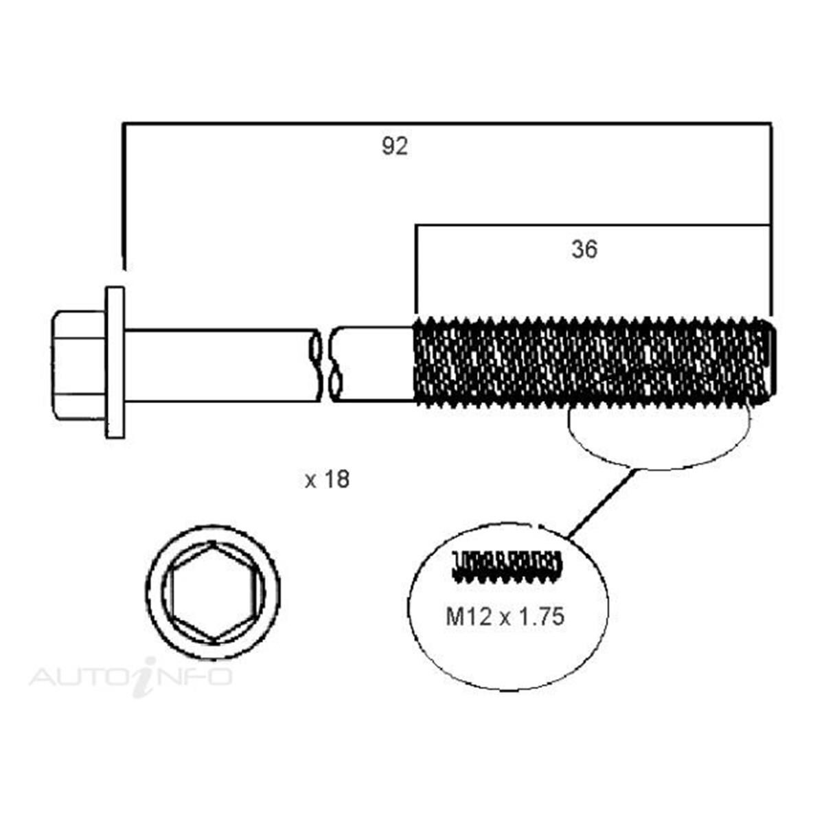 HEAD BOLT SET FORD D25 D25T, , scanz_hi-res