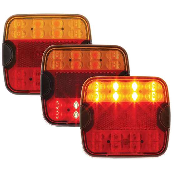 LED STOP/TAIL/INDICATOR LAMP 9-33V W/ REFLEX REFLECTOR 0.5m LEAD 104x94x20mm, , scanz_hi-res