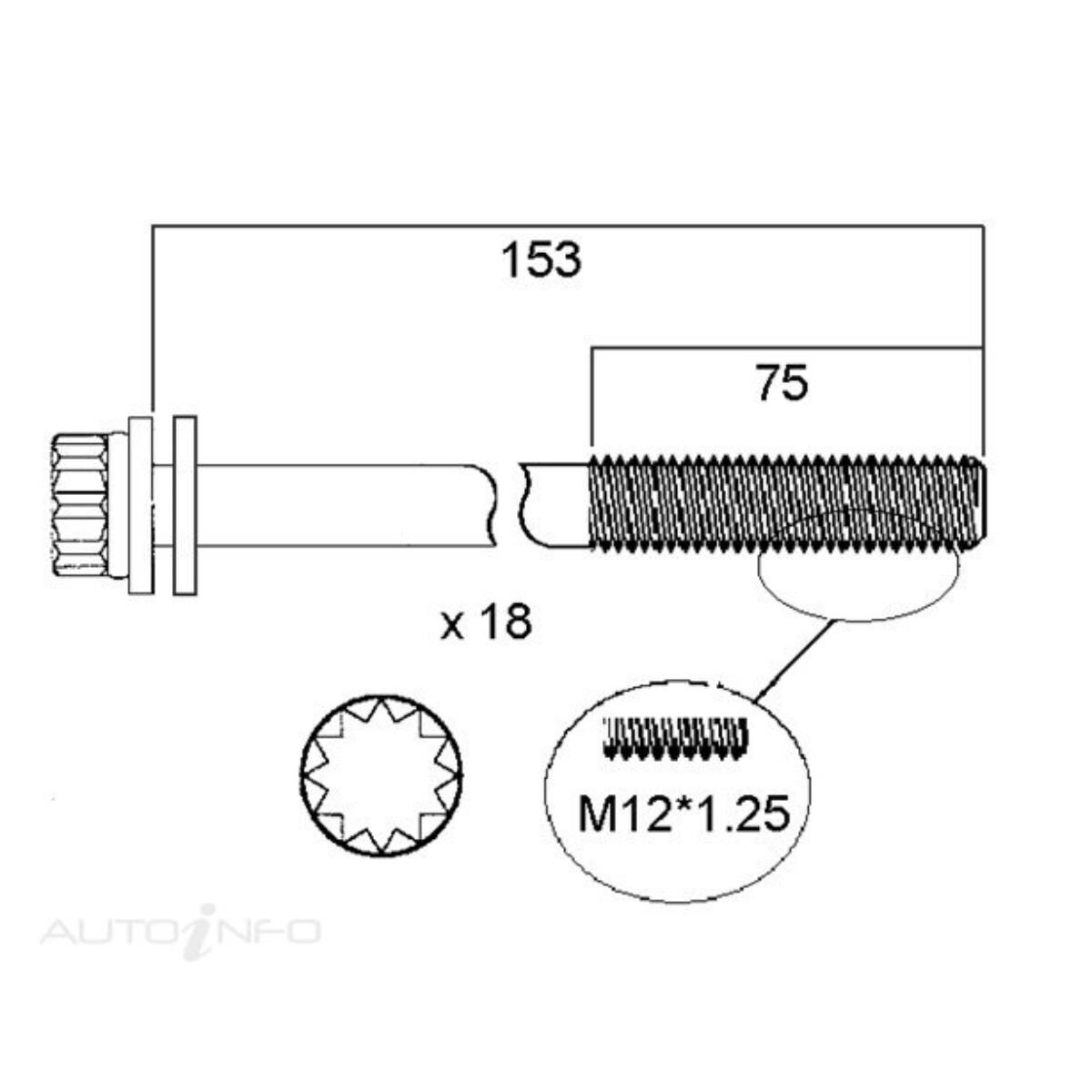 HEAD BOLT SET KIA D4CB, , scanz_hi-res
