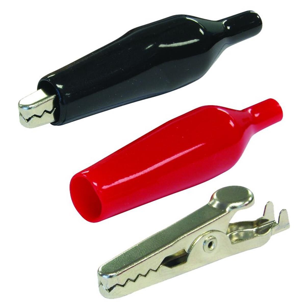 PKT 2 ALLIGATOR CLIPS 5amp W/ RED (POS) & BLACK (NEG) INSLTR JAYLEC, , scanz_hi-res