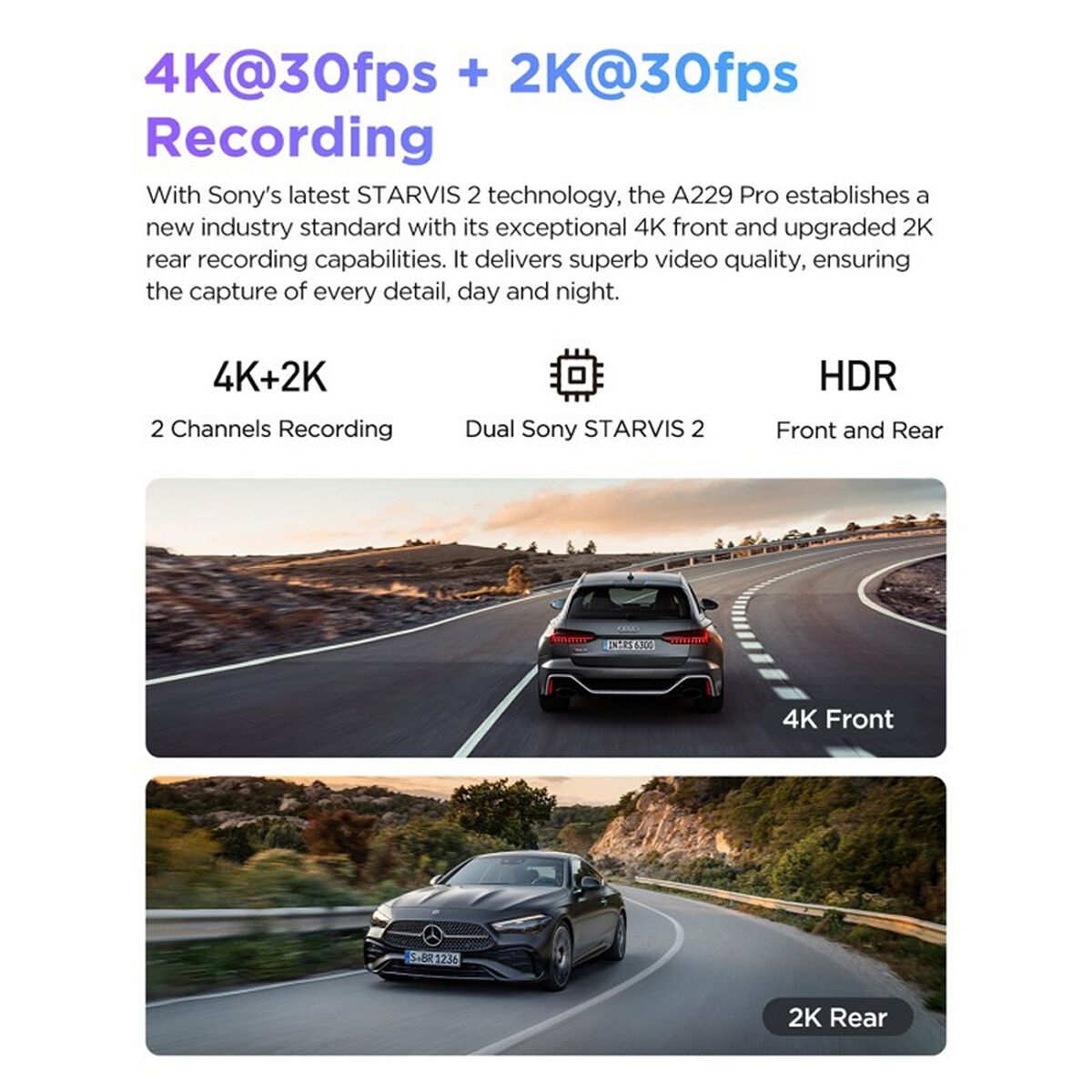 VIOFO DASHCAM A229 PRO 4K FRONT 2K REAR 5GHZ WIFI + GPS, , scanz_hi-res