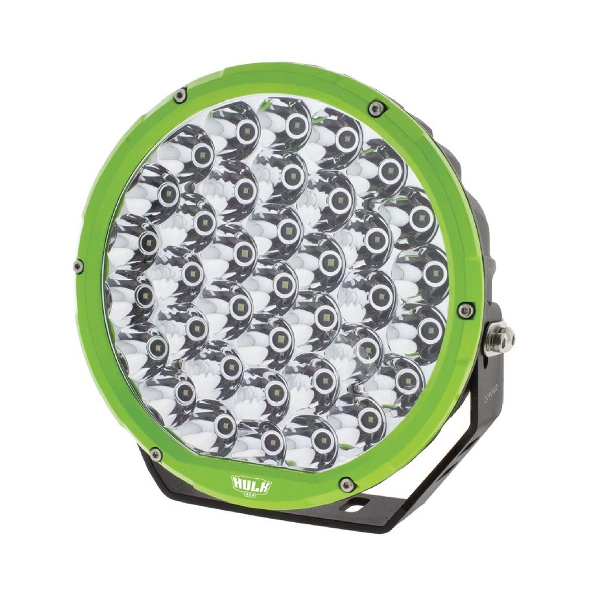 9" RND LED DRIVING LAMP DRIVNG BEAM 9-36V 160W 37 LEDs GREEN BEZEL 15,600Lms, , scanz_hi-res