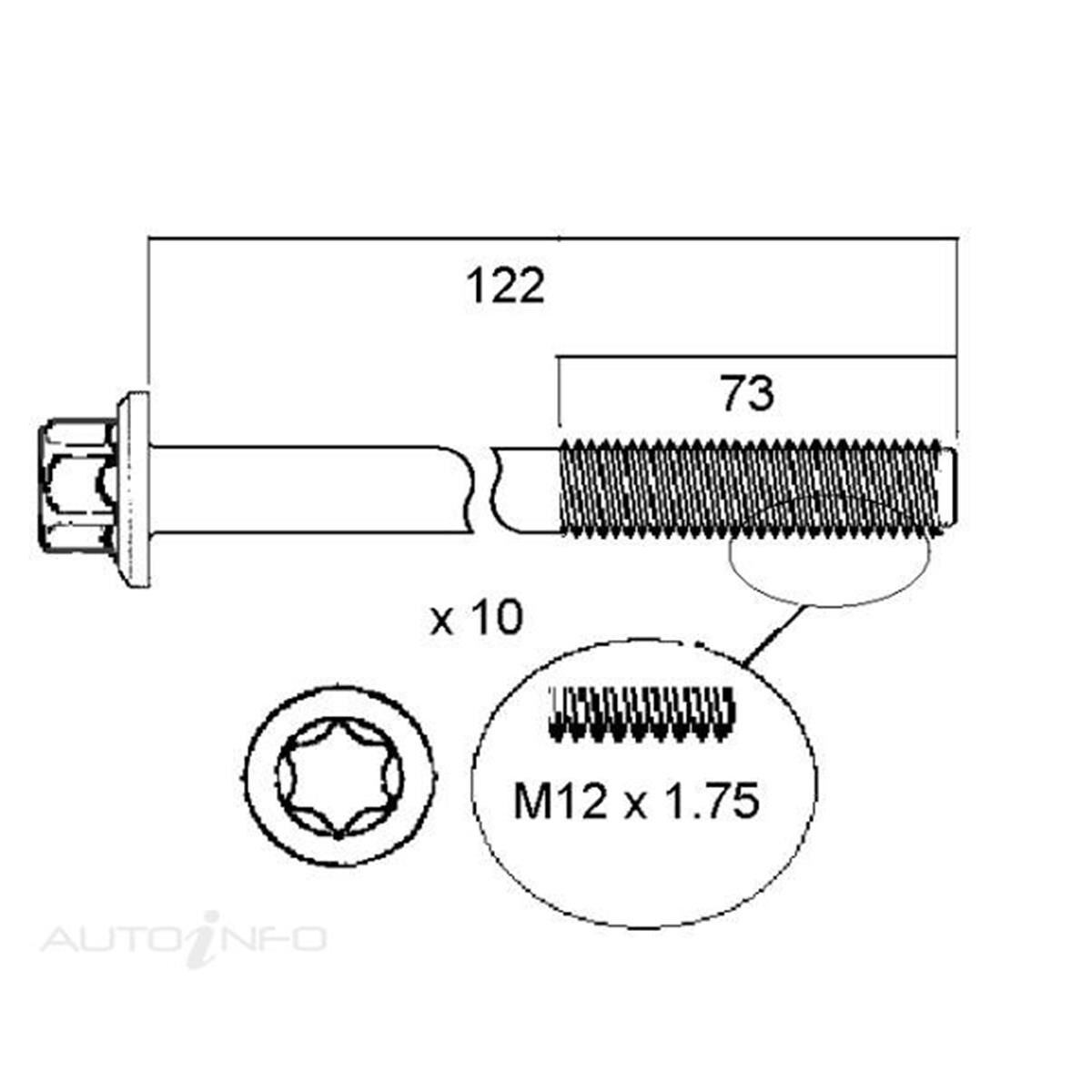 HEAD BOLT SET NISSAN QR25DE, , scanz_hi-res