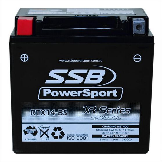 MOTORCYCLE AND POWERSPORTS BATTERY (YTX14-BS) AGM 12V 12AH 290CCA SSB HIGH PERFORMANCE, , scanz_hi-res