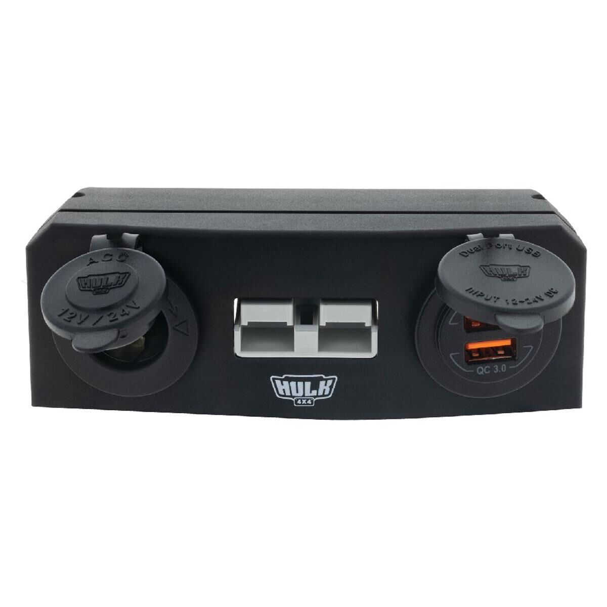 TRIPLE SURFACE MOUNT HOUSING 50amp ANDERSON STYLE PLUG & ACC,USB & BLU LED, , scanz_hi-res
