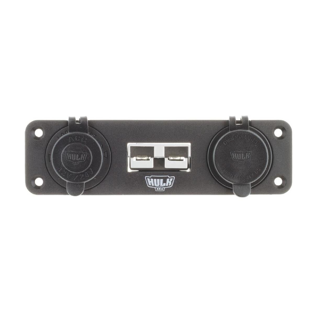TRIPLE FLUSH MOUNT HOUSING 50a ANDO STYLE PLUG ACC SOCKET  & TWIN USB           HULK 4x4, , scanz_hi-res